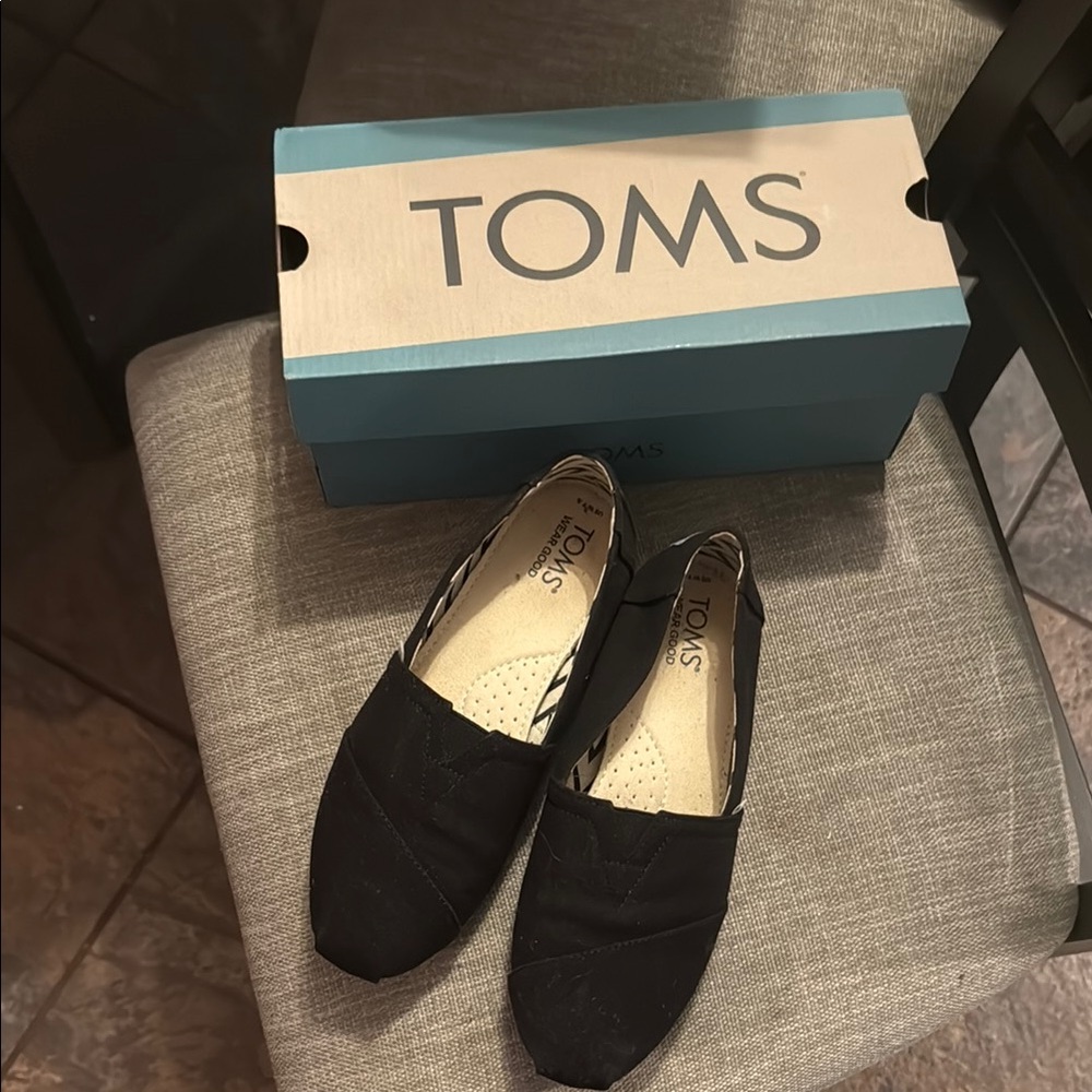 TOMS Black Slip-On Shoes